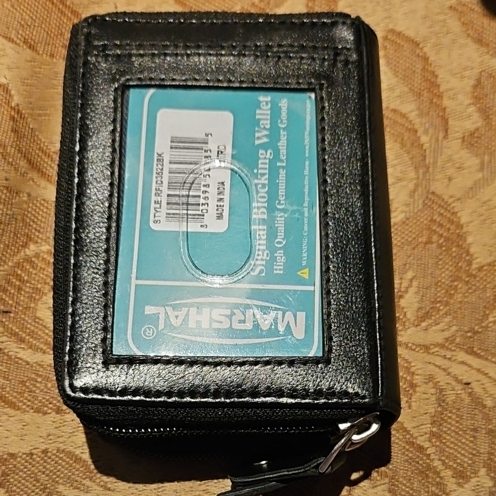Marshal Black Leather RFID Secure Wallet
